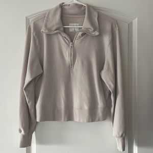 Abercrombie Luxe Terry Wedge Half-Zip, Daybreak Grey, S